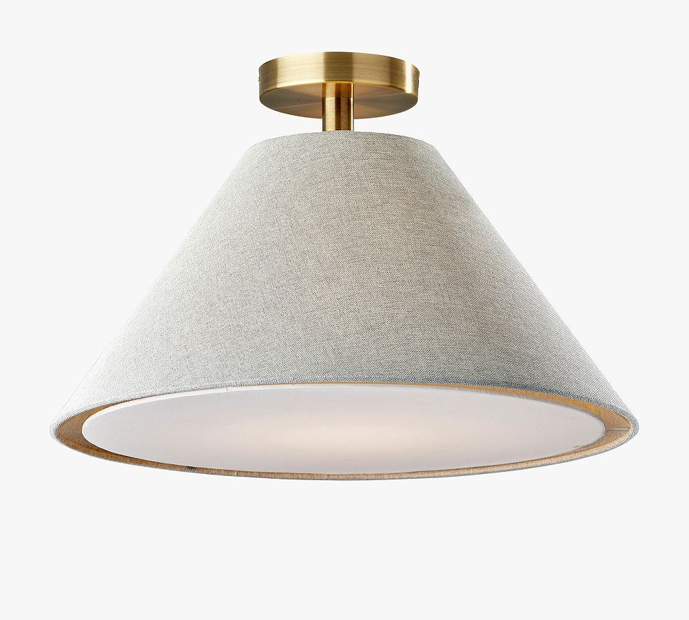Holden Linen Flush Mount | Pottery Barn (US)
