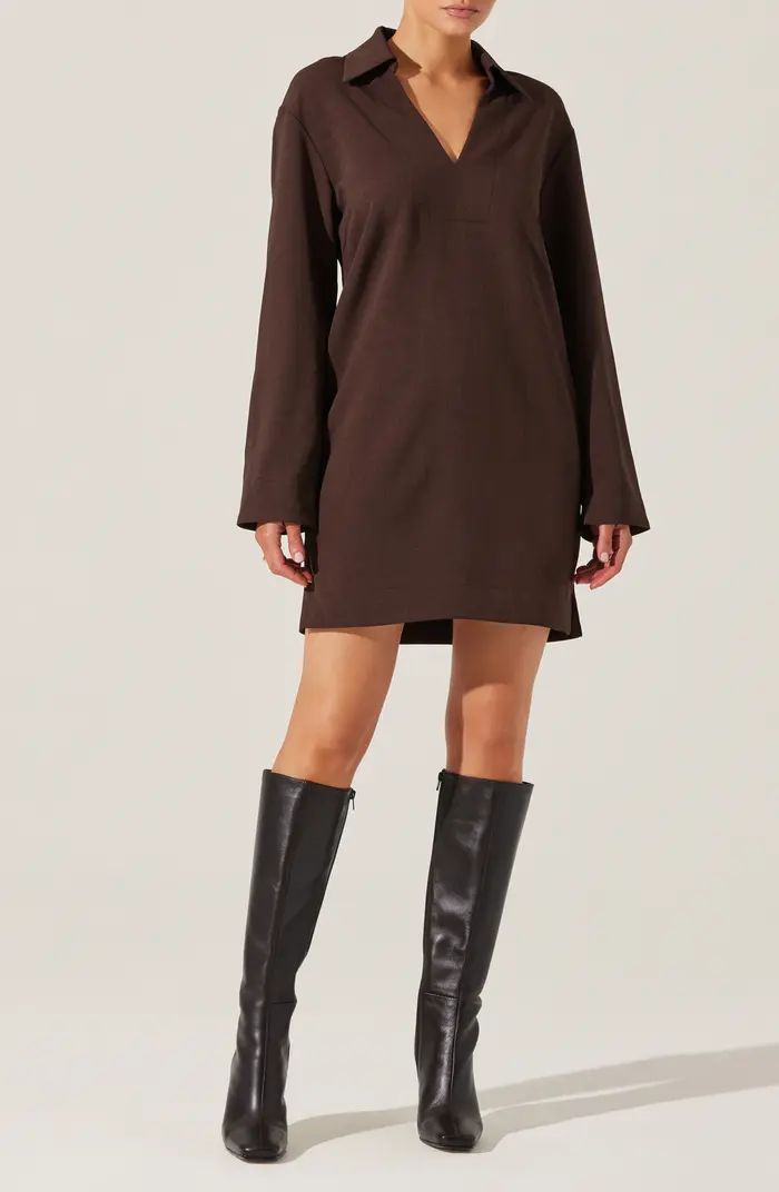 ASTR the Label Collar Long Sleeve Shift Dress | Nordstrom | Nordstrom