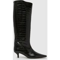 schuh Darce Leather Knee High Boots in Black | Schuh