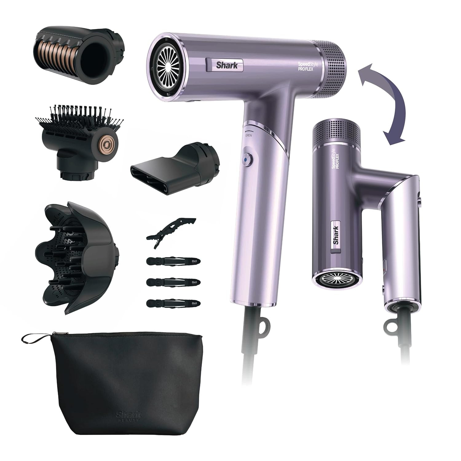 Shark SpeedStyle Pro Flex Dryer, Scalp Shield, Bag, Lilac, HD543PL | Amazon (US)