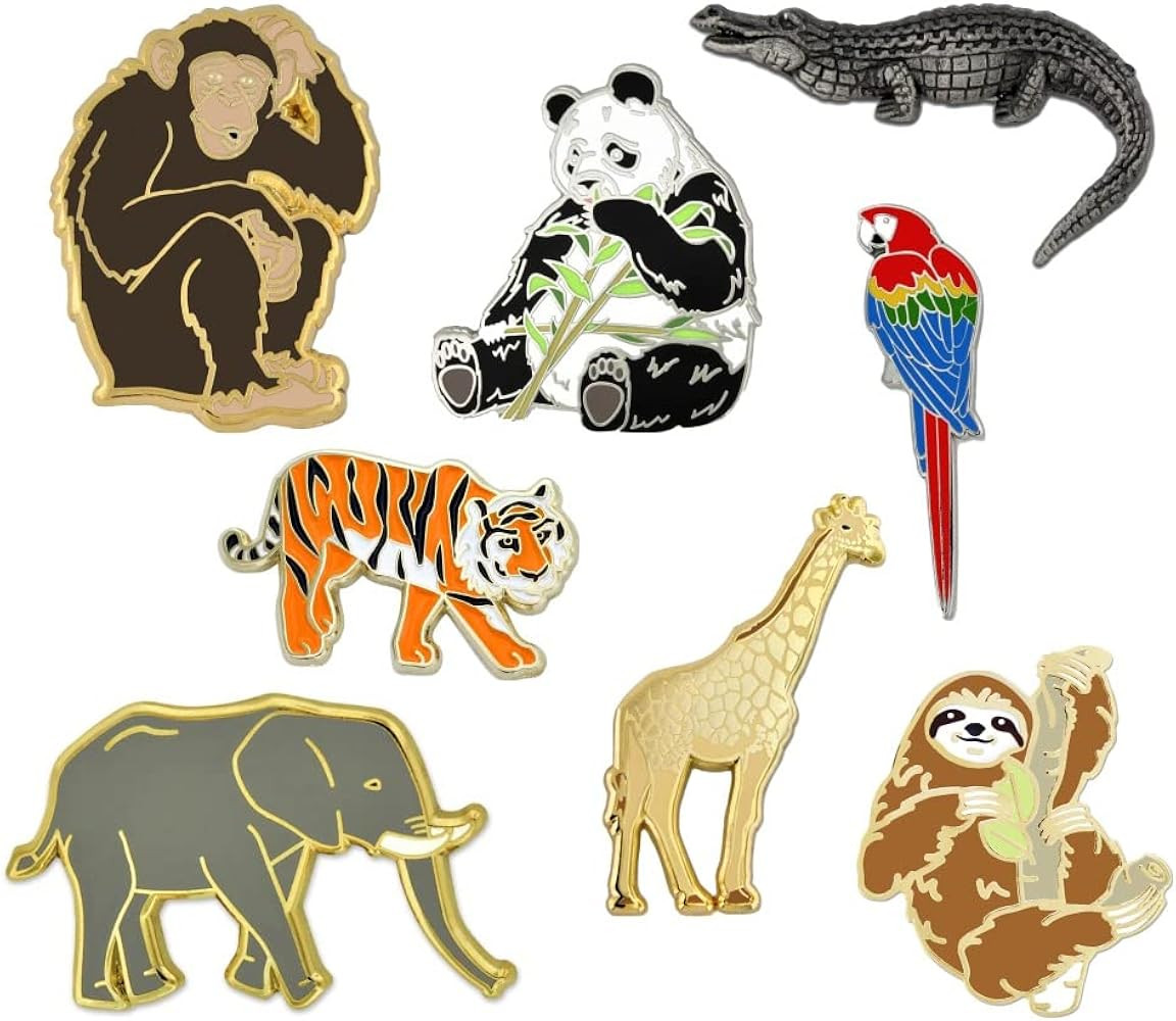PinMart's Wild Animal Enamel Lapel Pin Set | Amazon (US)