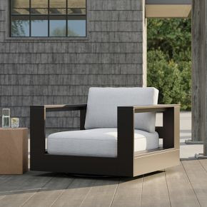 Telluride Aluminum Outdoor Swivel Chair | West Elm (US)