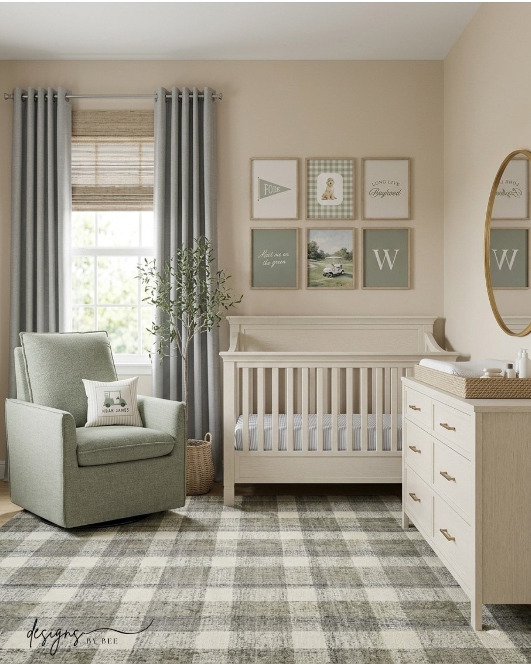 #nurserydesign #babyboynursery #golfnursery #nurseryinspo #boynursery #nurserydecor #nurserymoodboard #babyroomideas #golfbabyshower #nurserygoals #designsbybee #interiorstyling #edesign #virtualinteriordesign #nurserydesigner #homedecorblogger #ltkhome #ltkbaby 

 