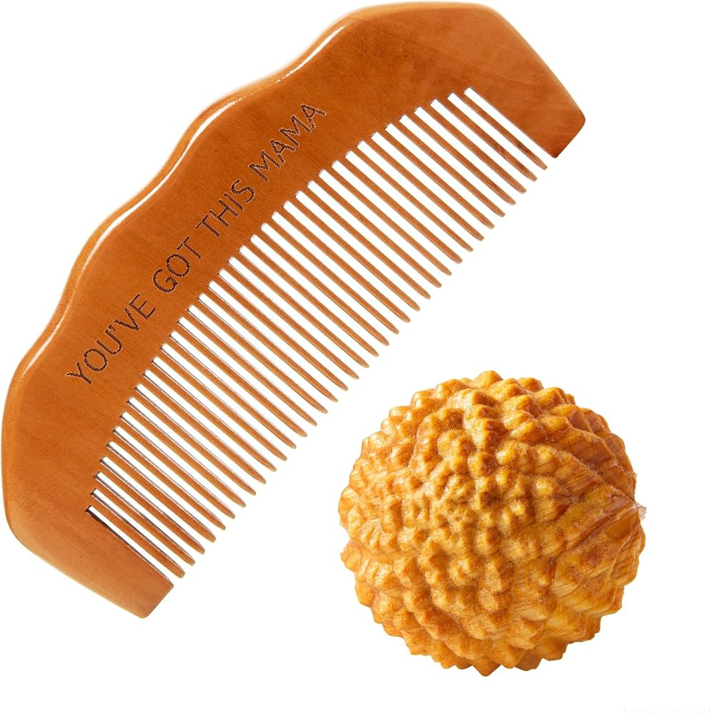 Birth Comb Acupressure Massage Ball Set - Wooden Labor Comb Natural Labor and Delivery Essentials... | Amazon (US)