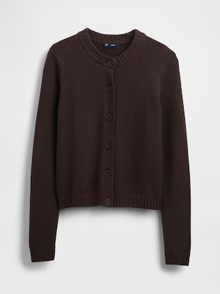 100% Cotton Crewneck Cardigan | Gap (US)