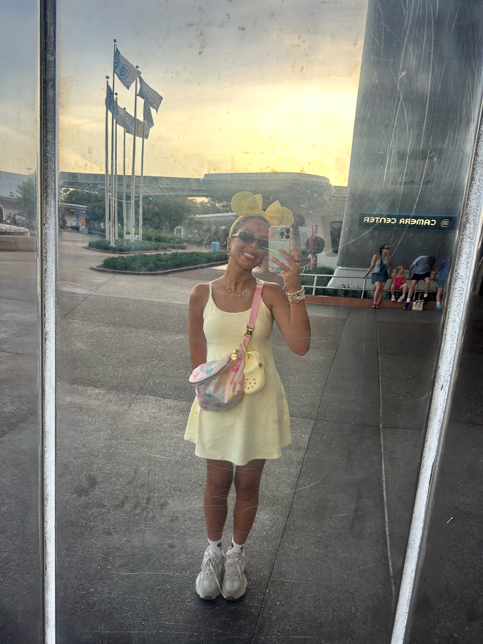 Comfy Disney ootd💛 Disney outfit, summer outfit inspo, halara athletic dress, butter yellow, yellow Mickey ears, chunky Reebok sneakers, Minnie Mouse Disney character socks, jumbo Stoney clover fanny pack, Disney bag, Amazon sunglasses, Disney jewelry, Disney girl, Disney accessories, Disney Inspo #disney

#LTKSaleAlert #LTKootd #LTKTravel