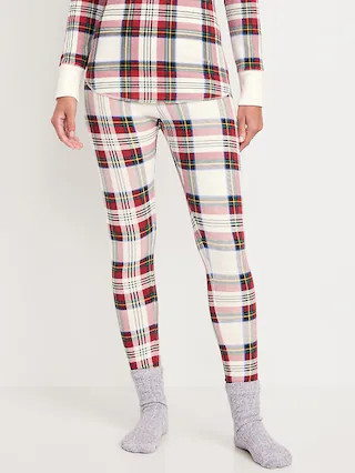 High-Waisted Printed Waffle Pajama Leggings for Women | Old Navy (US)