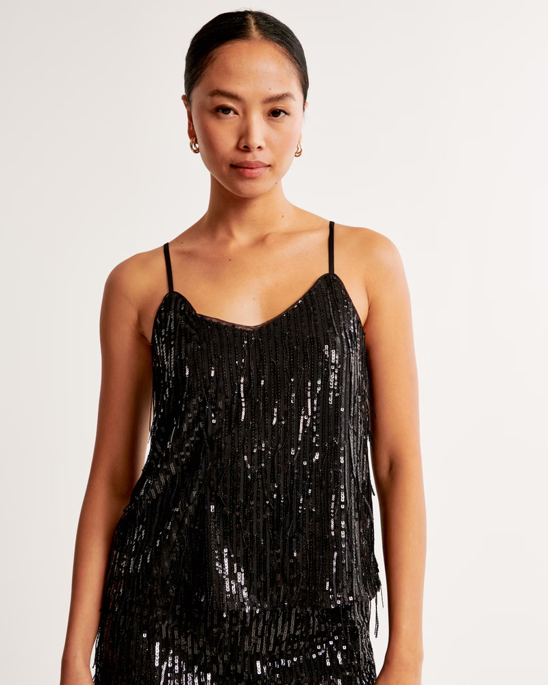 Sequin Fringe Cami | Abercrombie & Fitch (US)