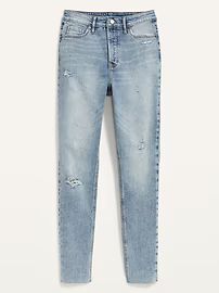 Extra High-Waisted Button-Fly Pop Icon Cut-Off Skinny Jeans for Women | Old Navy (US)