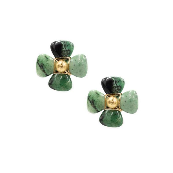 Flora Earring, Dark Green | Hazen & Co