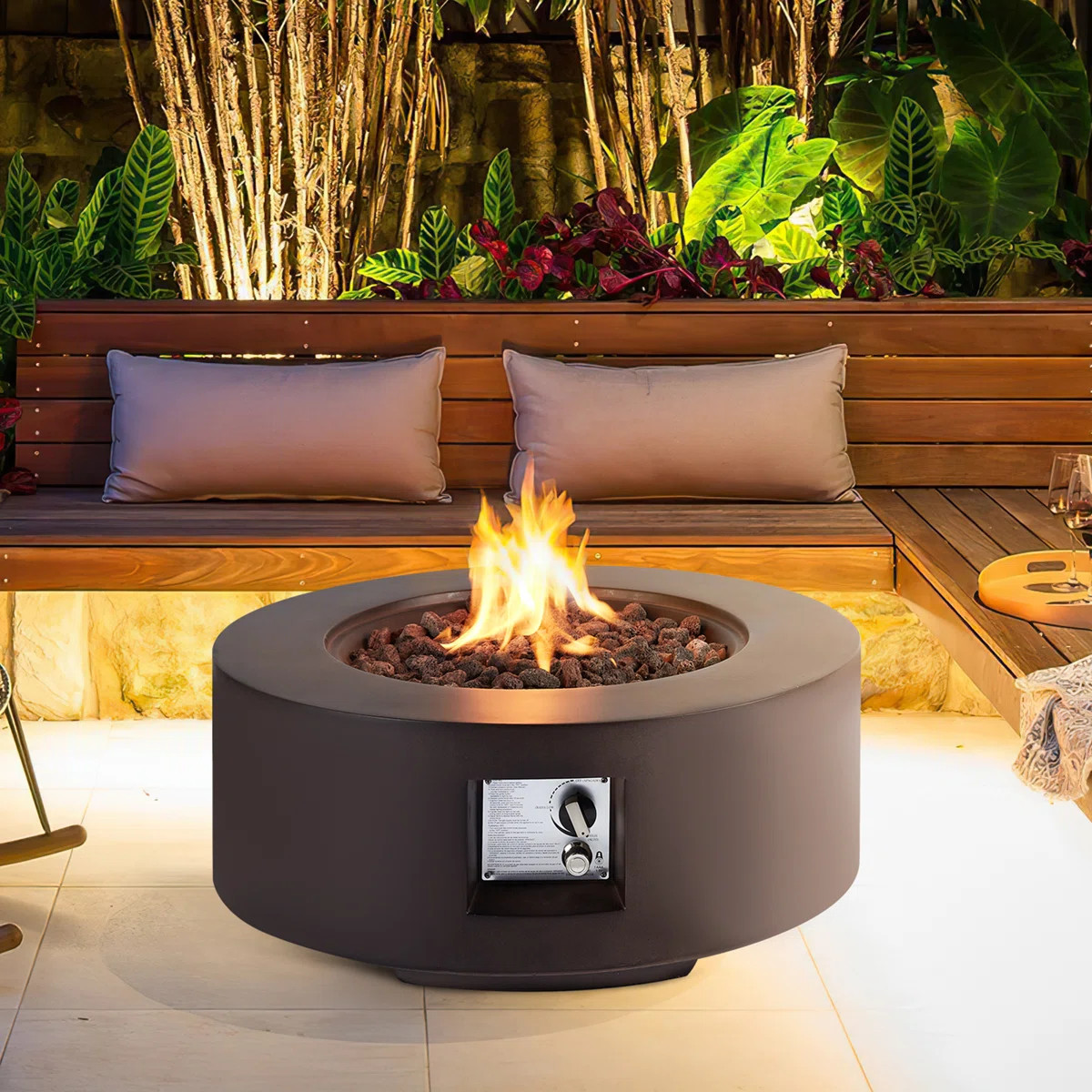 Neeshu Kentaurus 12 H Outdoor Fire Pit, Lava Rocks | Wayfair North America
