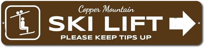 Ski Lift Arrow Sign, Custom Skier Tips Up Mountain Location Name Sign, Park Recreation Aluminum D... | Amazon (US)