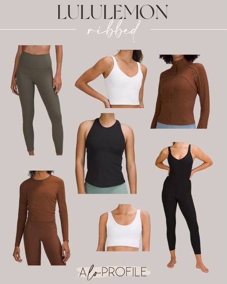 Lululemon Ribbed items I’m loving! The leggings I’m obsessed with. I usually get a 4 in Lululemon but love to get a 6 in their tops. 