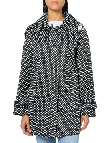London Fog Women's Double Collar Raincoat, Blk-Wht | Amazon (US)