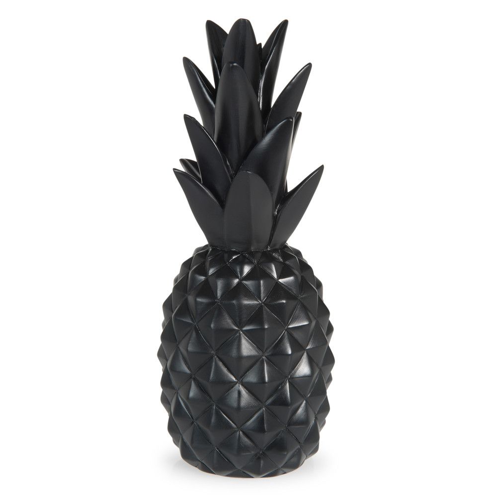 Ananas-Statuette BLACK, H 29 cm, schwarz | Maisons du Monde DE