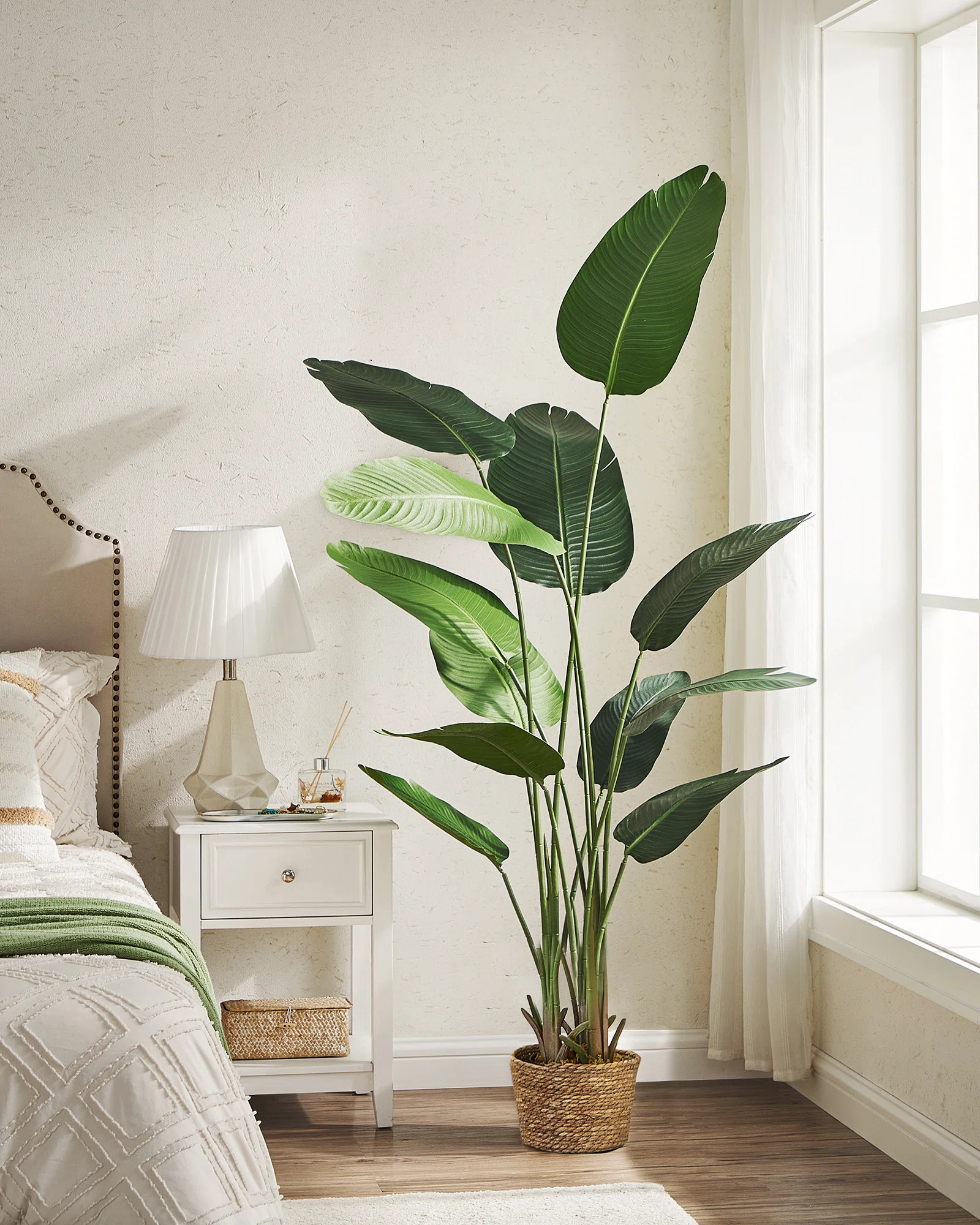 Sand & Stable 71" Faux Banana Leaf Tree with Planter Basket & Reviews | Wayfair | Wayfair North America