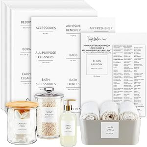 Talented Kitchen 144 Minimalist Laundry Room Labels, Organization Stickers for Glass Jars, Contai... | Amazon (US)