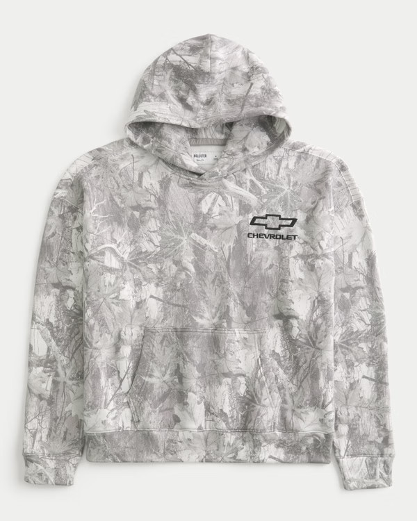 Boxy Camo Chevrolet Graphic Hoodie | Hollister (US)