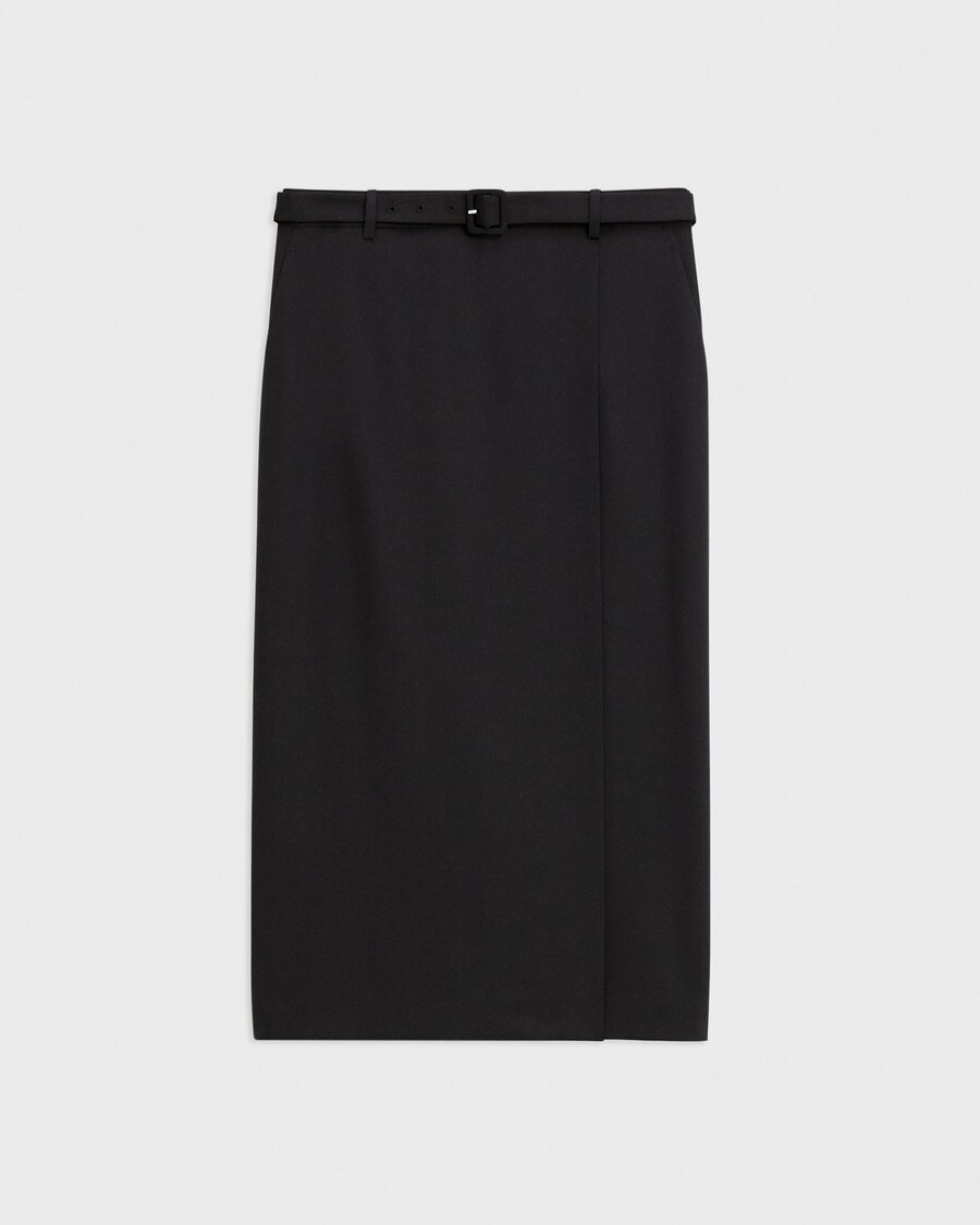 Trouser Skirt in Wool Gabardine | Theory