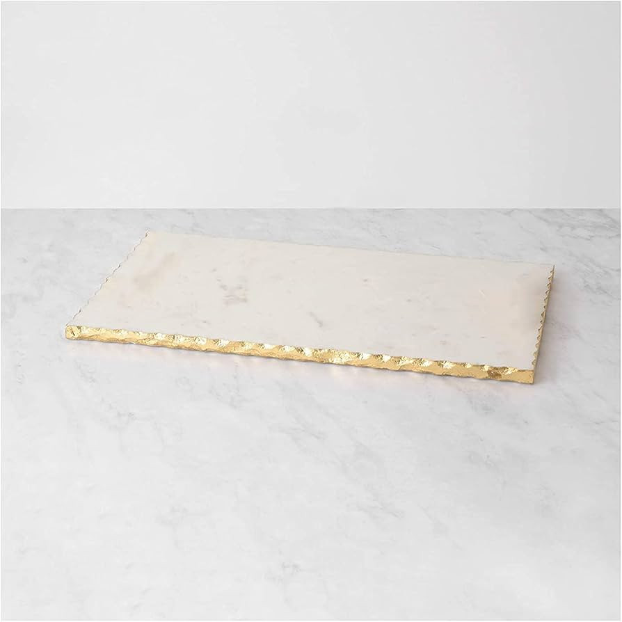 Natural Marble Cheese Board with Golden Foiling - 12 x 6 Inches | Amazon (US)