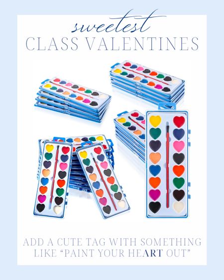 Paint your HEART out with this Valentine’s Day watercolor paint set! | perfect activity for your kids even before Valentine’s Day! | watercolors | paint set | heart shaped paint set | washable water paint for kids | classroom party gift | brush set 

#LTKkids #LTKfamily