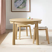 Waveland Natural Oak Wood Round Kids Play Table + Reviews | Crate & Kids | Crate & Barrel