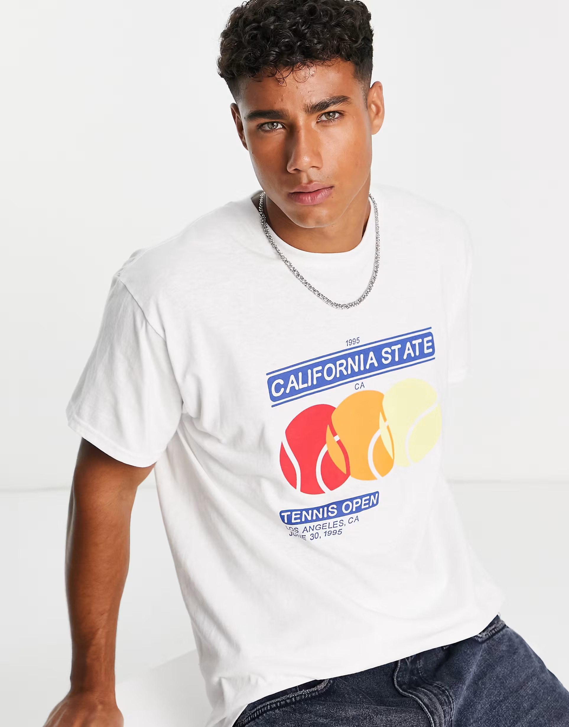 New Look Cali state T-shirt in white | ASOS (Global)