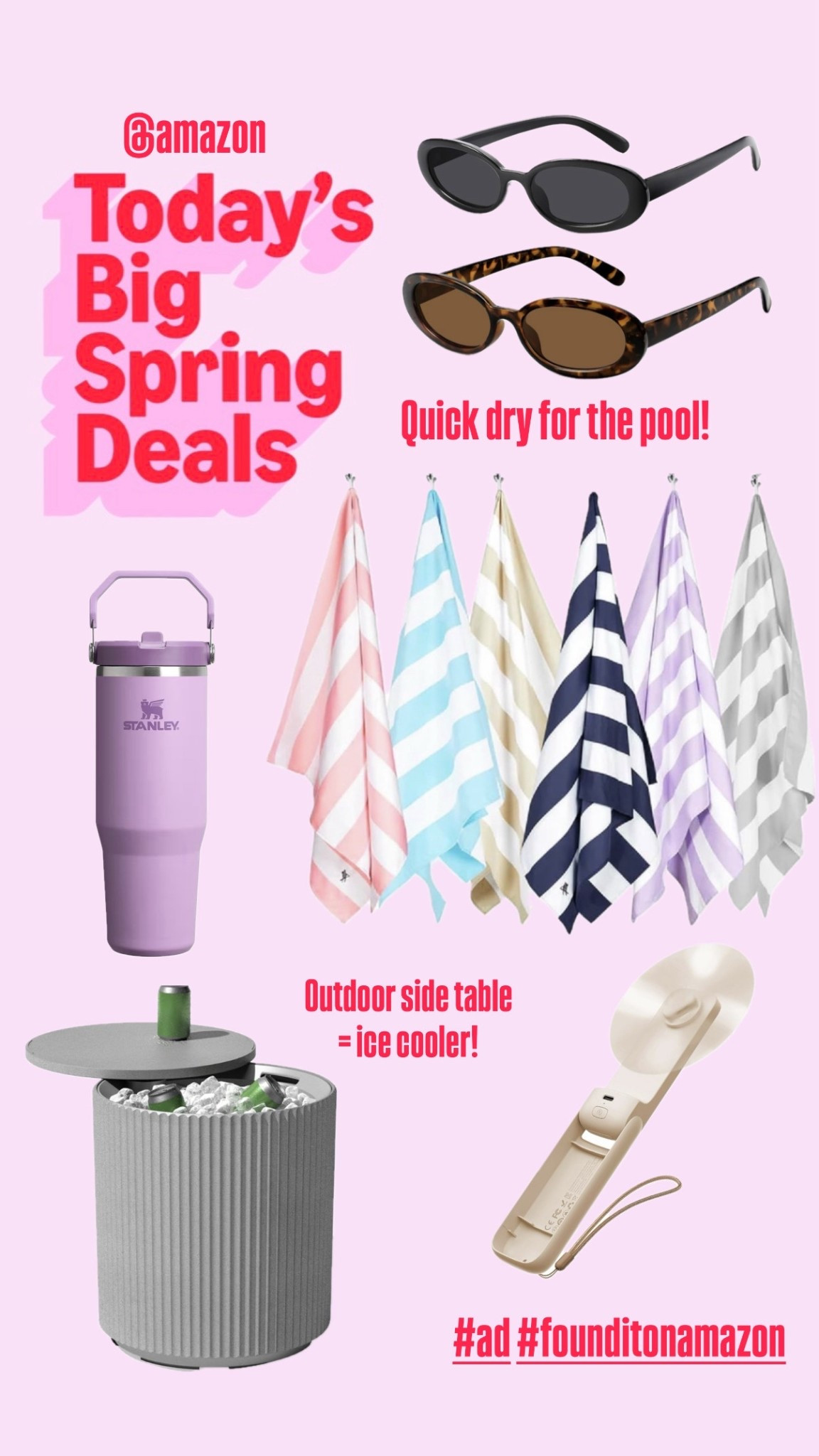 @amazon sales are HOT & the summer goodies are at low LOW prices. Those towels that dry *almost* instantly and the side table that doubles as a cooler? Sold! #ad #founditonamazon

