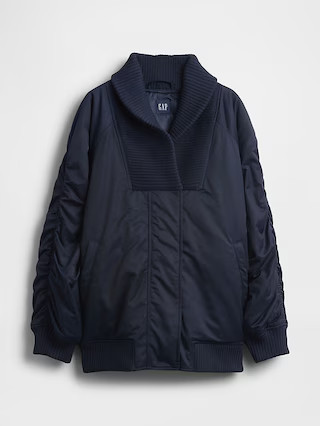 Oversized Knit-Trim Bomber Jacket | Gap (US)