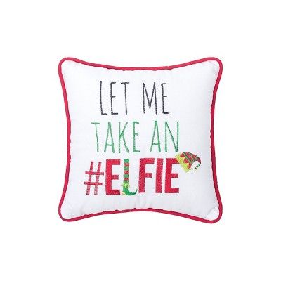 C&F Home 10" x 10" Elfie Embroidered Christmas Holiday Throw Pillow | Target