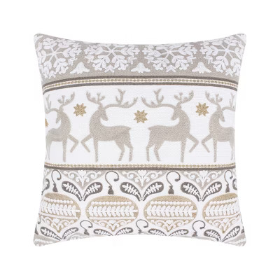 O Christmas Tree White Reindeer Dance Pillow 18x18 | Target