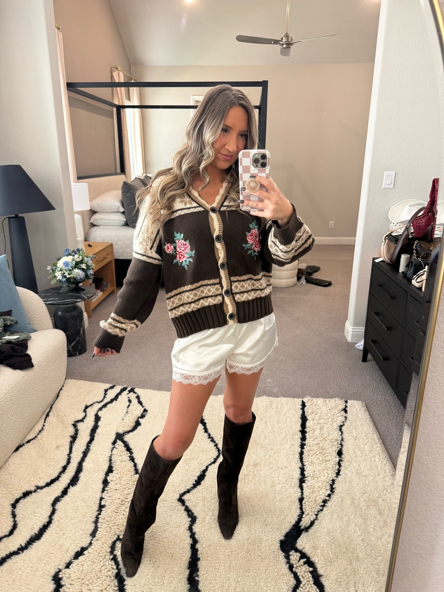 Cutest sweater for fall! 

Seasonal fall mom style Amazon finds affordable sweater satin shorts boots trending trendy 2026

#LTKmomlife #LTKSeasonal #LTKootd