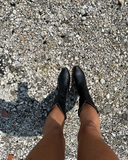 Cute and comfy black western boots from Amazon. So affordable and soft! Easy to walk in and wear all day/night. Perfect for concerts, festivals, date night, girls night, etc. 

#LTKunder50 #LTKstyletip #LTKshoecrush