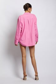Ophelia Linen Button Up Shirt - Candy Pink | MESHKI US