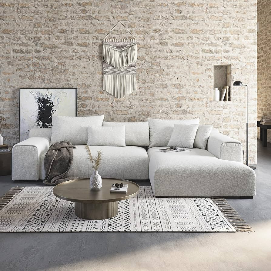 Acanva Modern L-Shaped Sectional Couch for Living Room, Bedroom, Comfy Sofa Set with Oversized Lo... | Amazon (US)