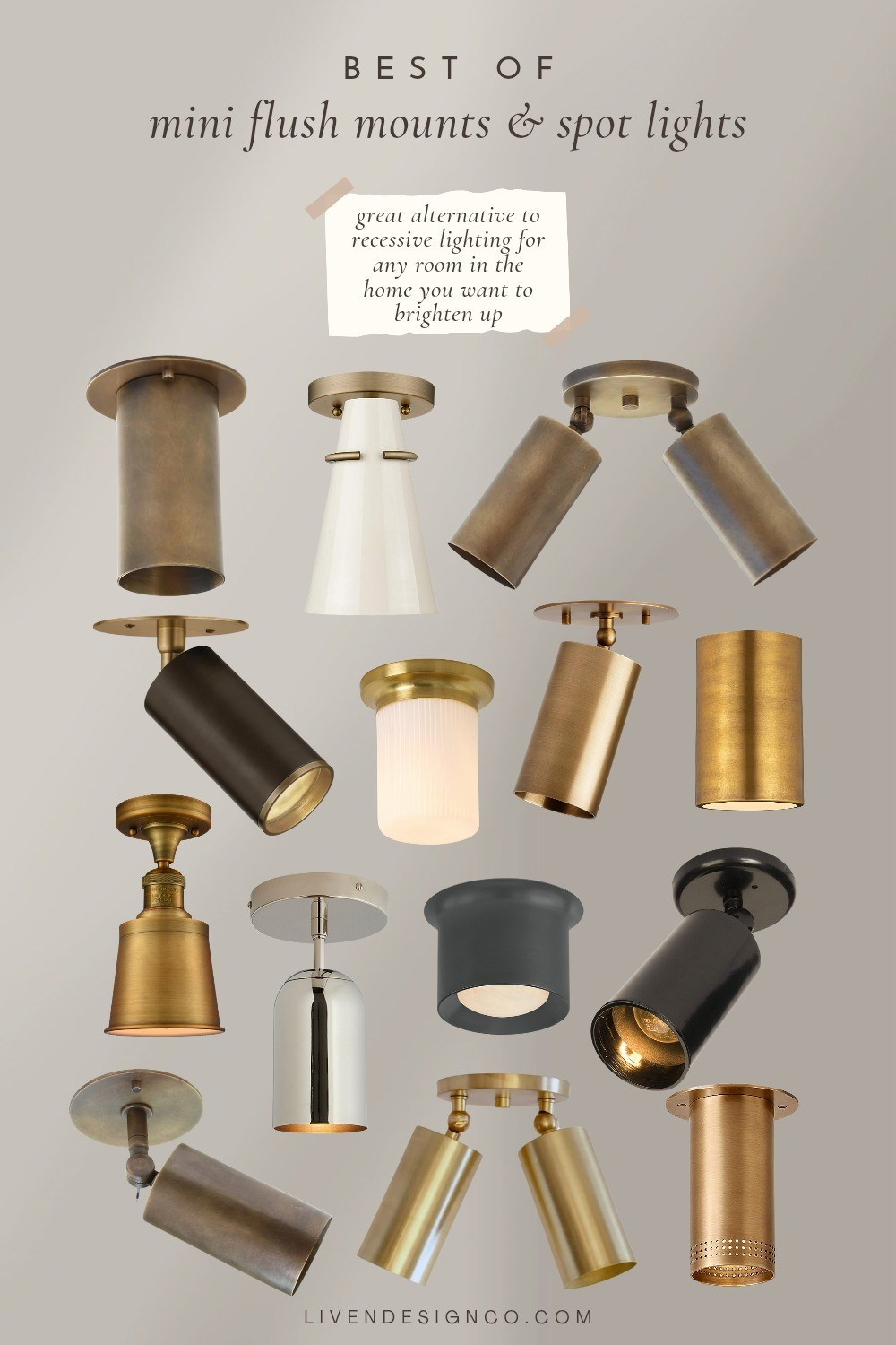 Mini flush mount. Brass ceiling light. Spot lights 

#LTKSeasonal #LTKHome #LTKSaleAlert