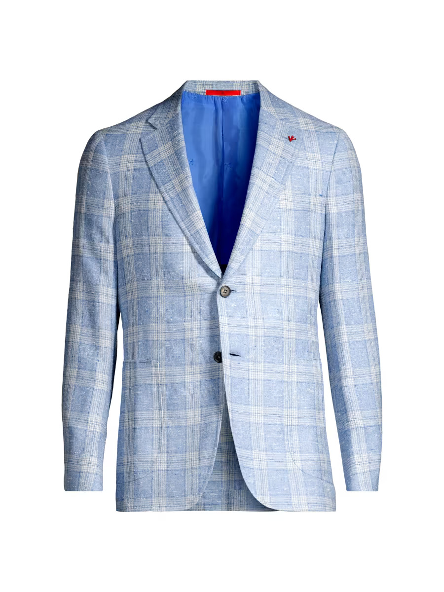 Shop Isaia Windowpane Capri Sport Jacket | Saks Fifth Avenue | Saks Fifth Avenue