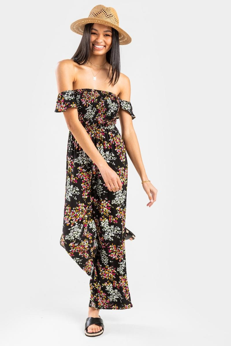 Shaun Floral Off The Shoulder Jumpsuit | Francesca’s Collections