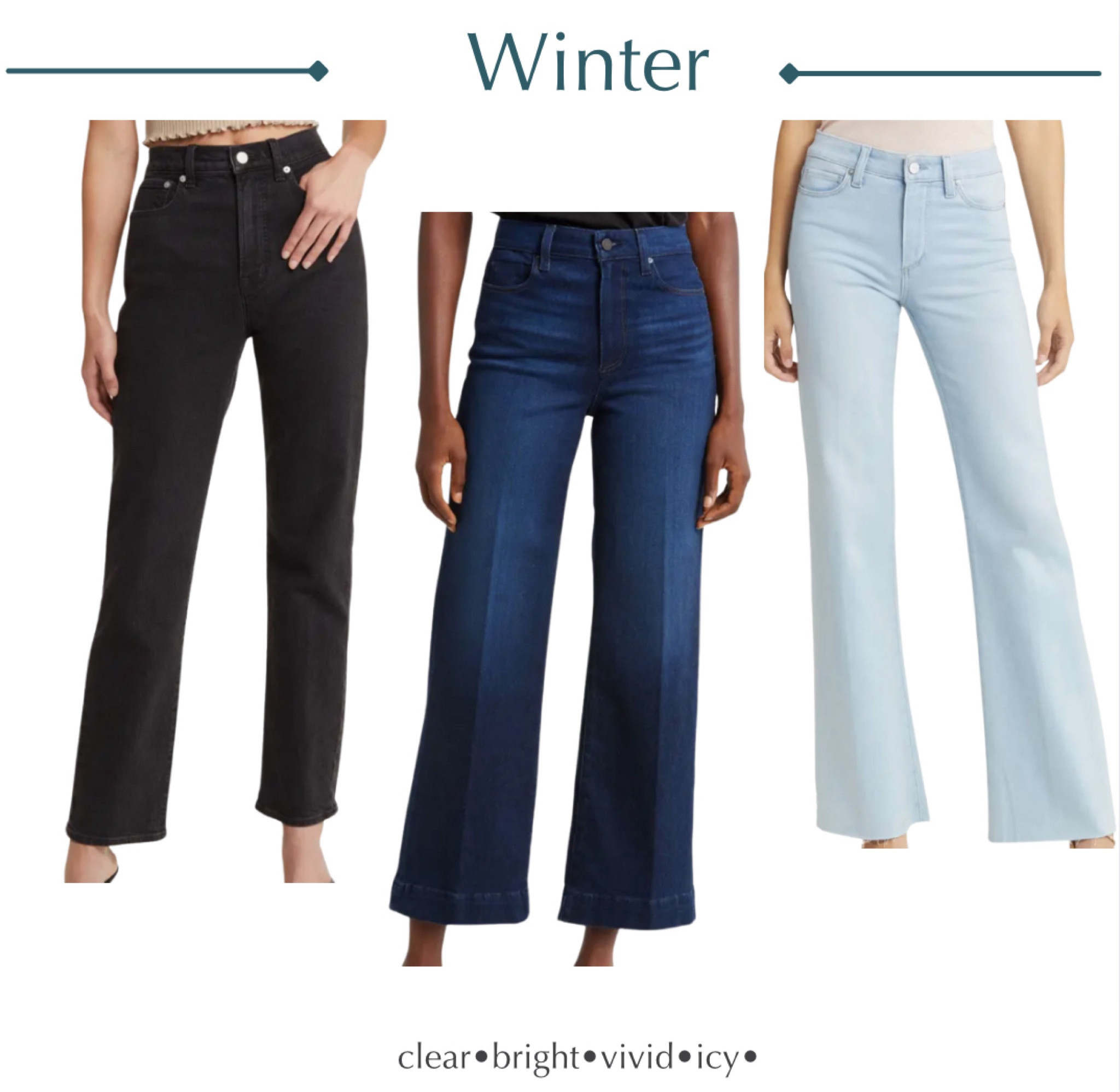 Denim for winter: clear, bright and icy 
 Look for more solid colors, less blended appearance 

#LTKStyleTip #LTKFindsUnder100