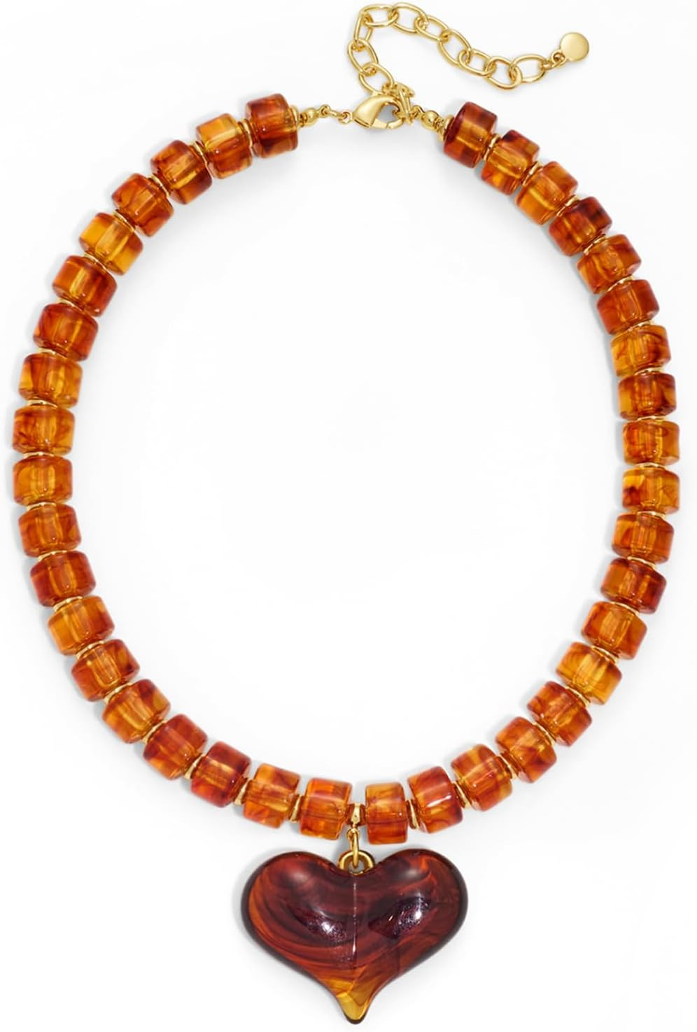 WOWORAMA Chunky Heart Necklaces for Women Colorful Resin Beaded Choker Necklace Gold Puffy Heart Statement Necklace Trendy Acrylic Choker Jewelry | Amazon (US)