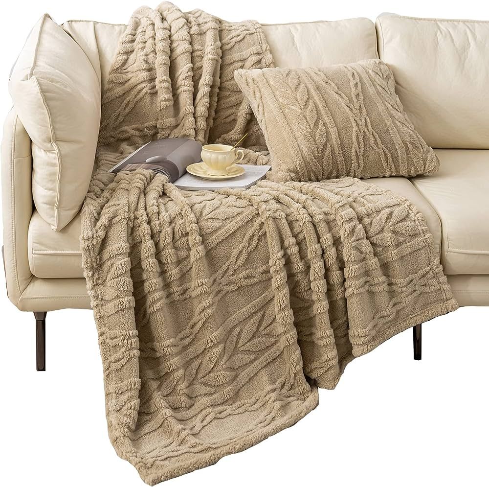YUSOKI Sherpa Throw Blanket-3D Stylish Design Super Soft Fuzzy Cozy Warm Blanket Thick Plush Fluf... | Amazon (US)