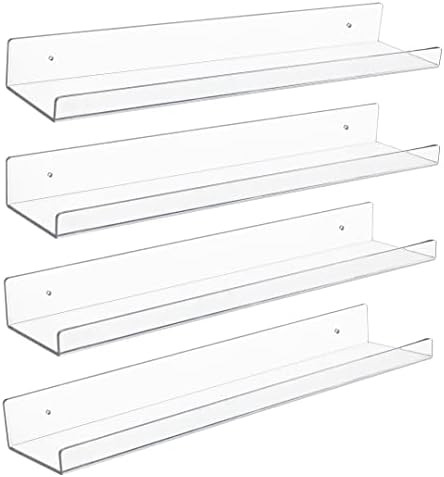 Amazon.com: Sooyee 4 Pack 15 Inch Acrylic Invisible Kids Floating Bookshelf for Kids Room,Modern ... | Amazon (US)