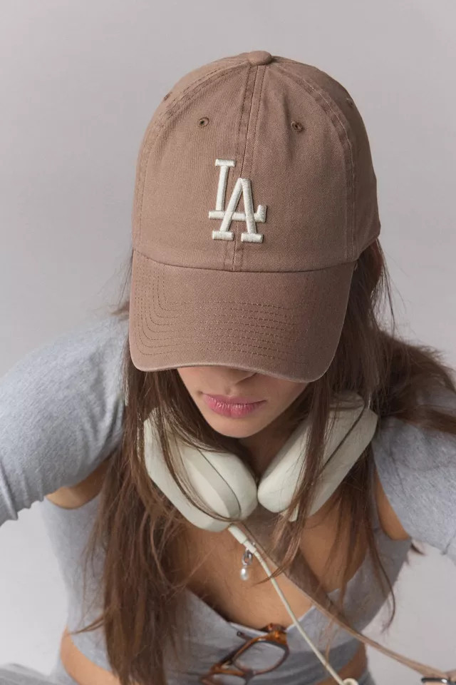 Mitchell & Ness MLB Los Angeles Dodgers Logo Dad Hat in Brown, Men's at Urban Outfitters | Urban Outfitters (US and RoW)
