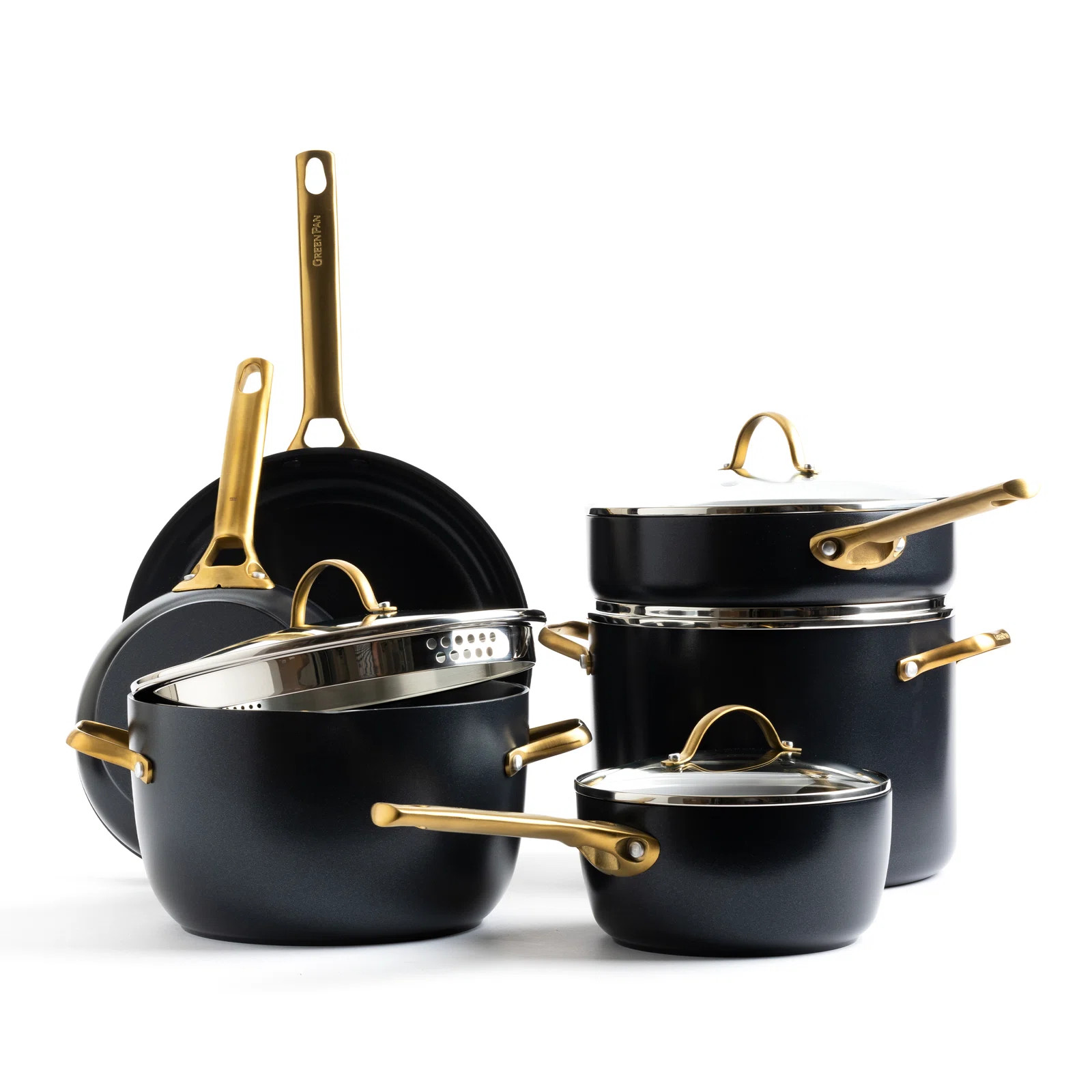GreenPan Reserve Hard Anodized Healthy Ceramic Nonstick 10 Piece Cookware Set & Reviews | Wayfair | Wayfair North America
