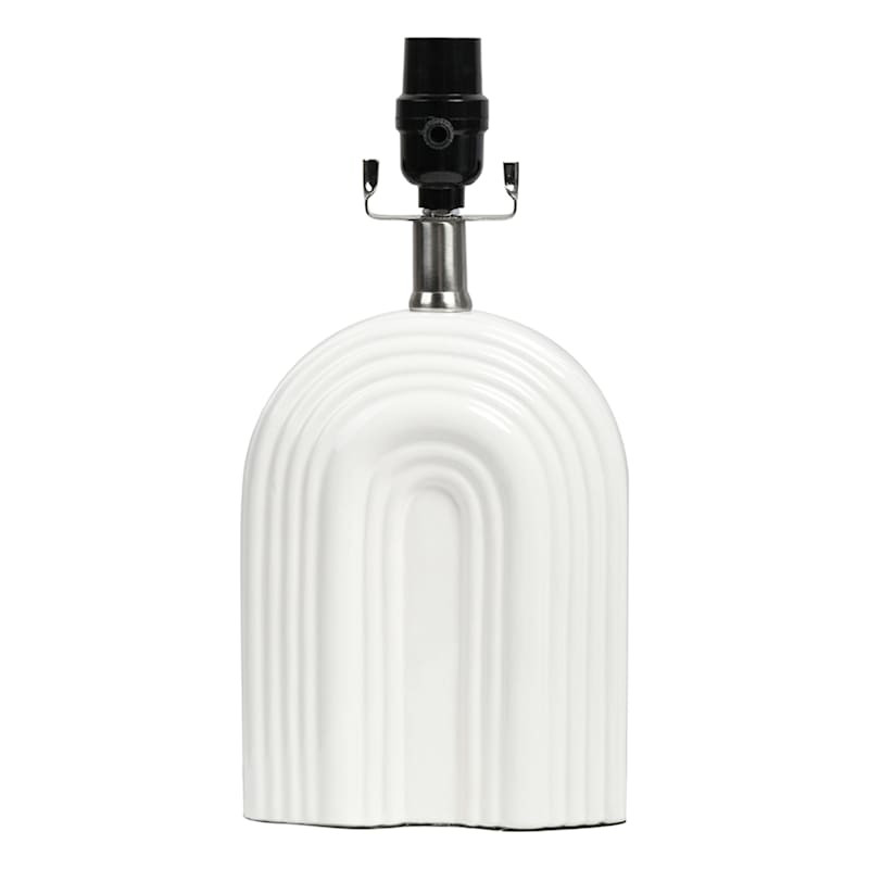 White Ceramic Rainbow Small Lamp, 13" | At Home