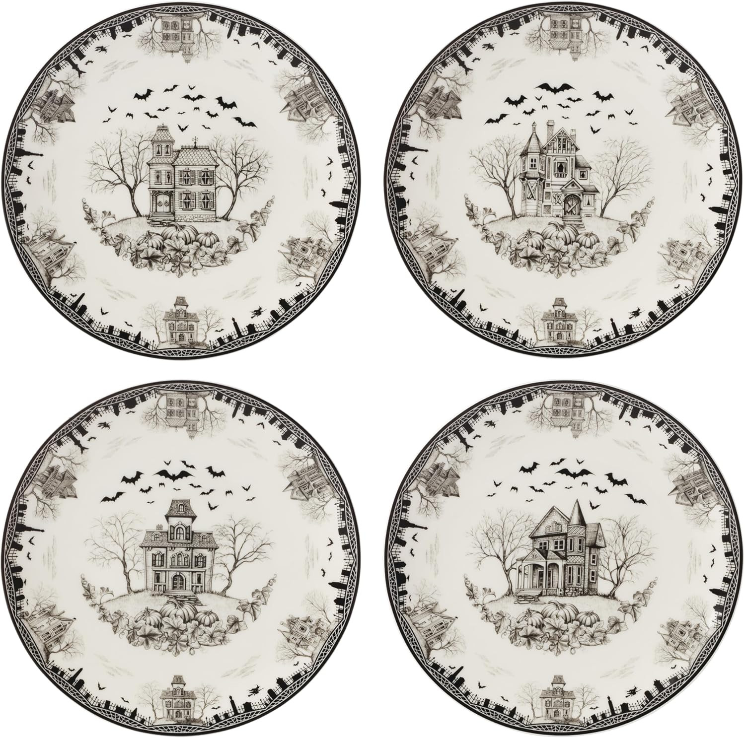 Lenox Haunted Village Accent Plates, Set Of 4, Assorted, Service For 4 | Amazon (US)