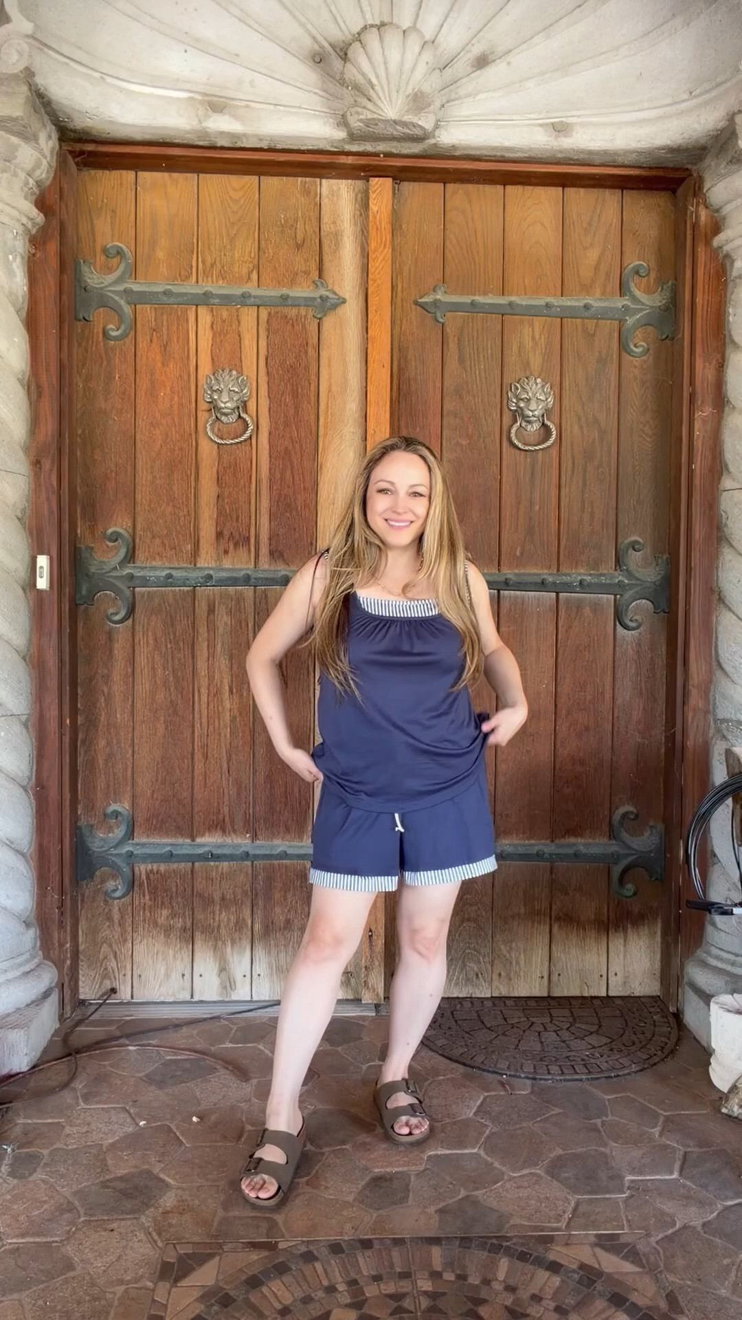 Keeping it comfy, cute & effortless 🤍 This navy matching set is perfect for a casual summer day, vacation strolls, or just looking put-together without trying too hard! ✨

🛍️ Linked everything on my LTK! #LTKfinds #LTKfashion #SummerStyle #CasualStyle #MatchingSet #ComfyStyle #SummerOutfit #AmazonFashion #OutfitInspo #FashionFinds