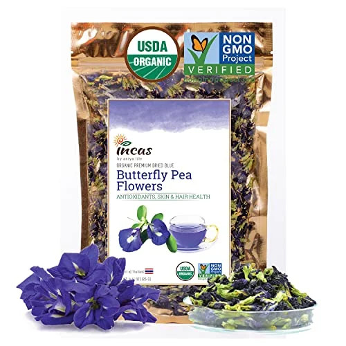 INCAS 100% USDA Organic Butterfly Pea Flower 4.41 oz (375+ Cups) DIRECT FROM SOURCE Thailand Non ... | Walmart (US)