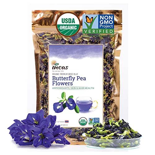INCAS 100% USDA Organic Butterfly Pea Flower 4.41 oz (375+ Cups) DIRECT FROM SOURCE Thailand Non ... | Walmart (US)