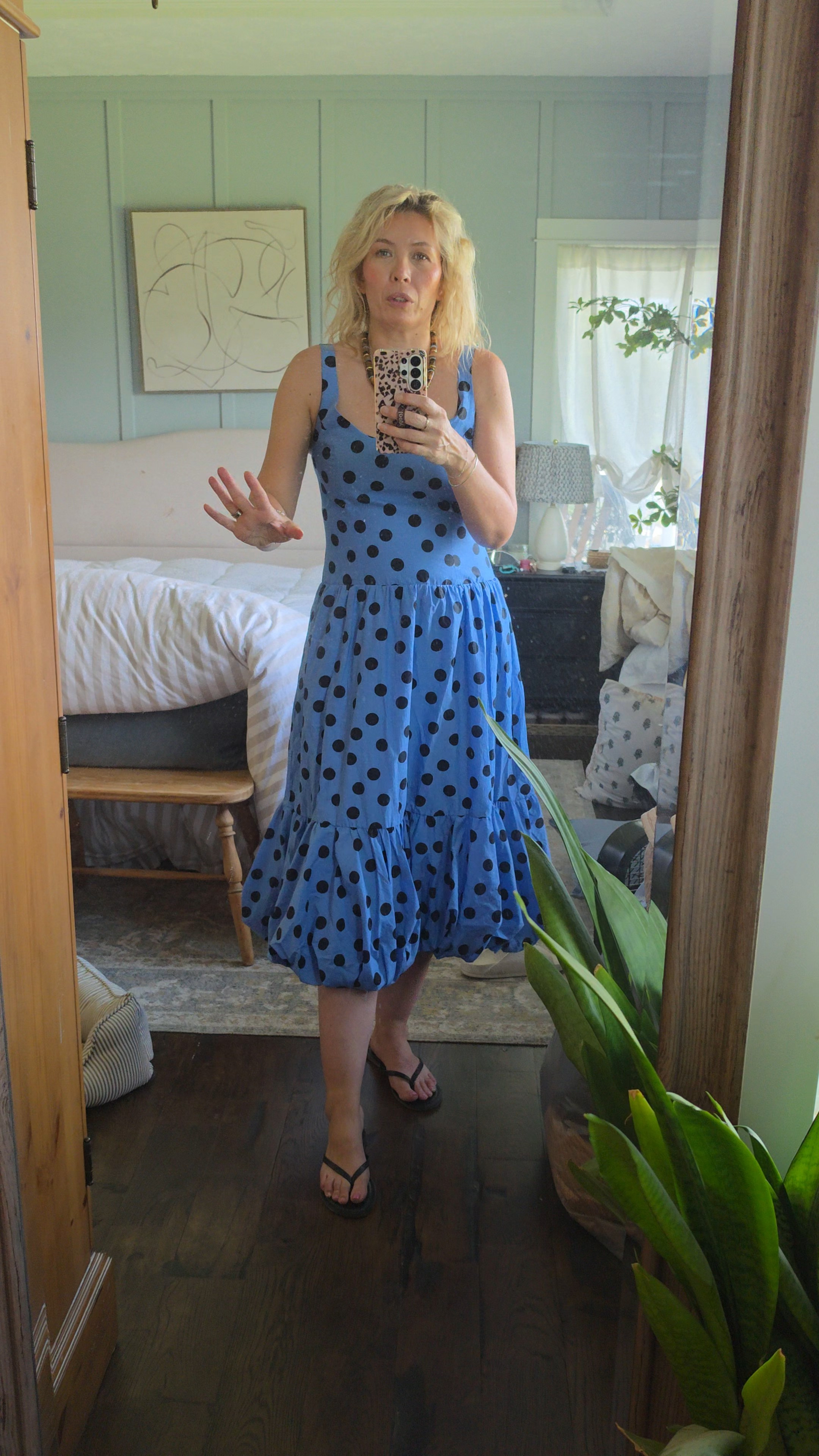 I love this cute and comfortable dress! The bubble hem is so fun...and it has pockets! Comes in white too, but i love the print.  Add a sweater for cooler weather

#LTKootd #LTKOver40 #LTKSeasonal